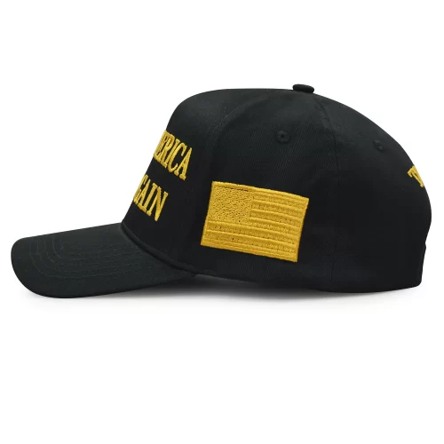 Black MAGA Hat With Gold Letters - Image 3