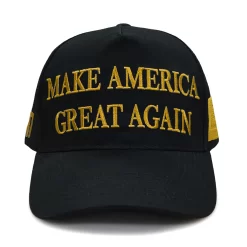 Black MAGA Hat With Gold Letters